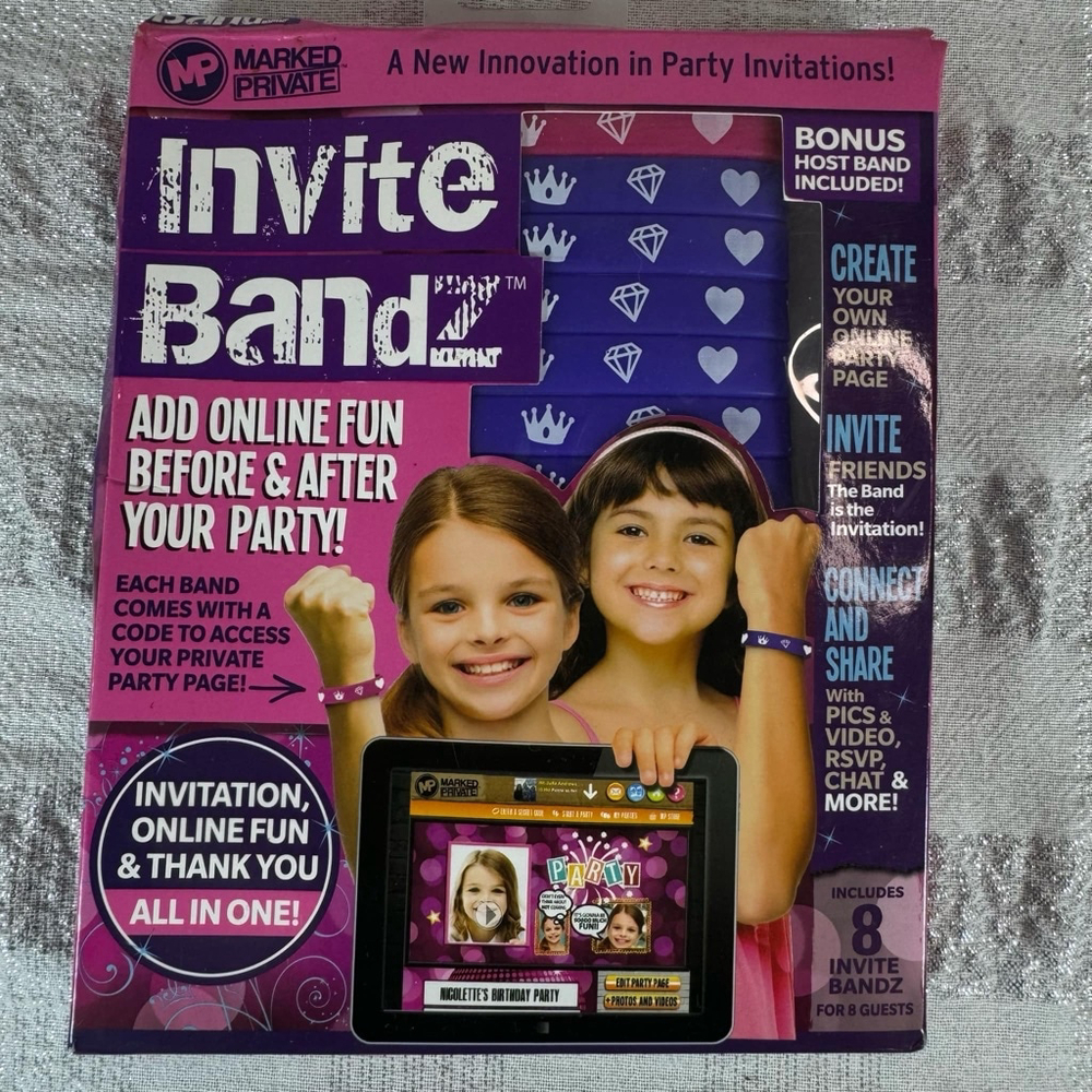 Marked Private Invite Bandz Party Kit NEW Sealed 2014 8 Bands Online Party Game